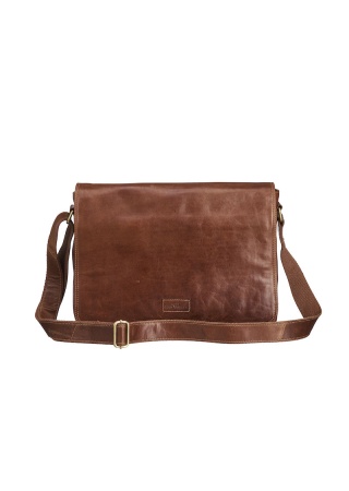 Taška přes rameno LEATHER LINE SHOULDERBAG COGNAC Front Taška přes rameno LEATHER LINE SHOULDERBAG COGNAC Front