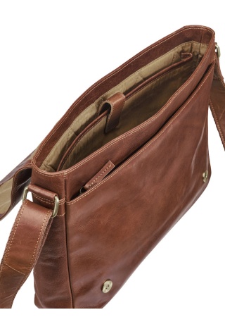 Taška přes rameno LEATHER LINE SHOULDERBAG COGNAC Side Taška přes rameno LEATHER LINE SHOULDERBAG COGNAC Side