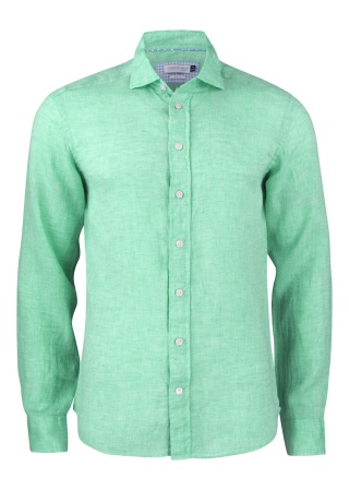 Lněná košile INDIGO BOW 33 SLIM FIT GREEN Front Lněná košile INDIGO BOW 33 SLIM FIT GREEN Front