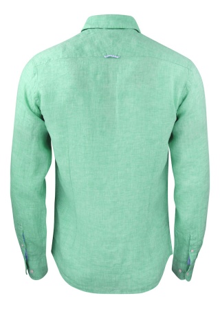 Lněná košile INDIGO BOW 33 SLIM FIT GREEN Back Lněná košile INDIGO BOW 33 SLIM FIT GREEN Back