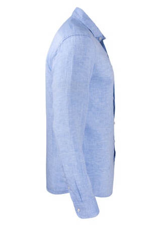Lněná košile INDIGO BOW 33 SLIM FIT Fog - šedomodrá Side Lněná košile INDIGO BOW 33 SLIM FIT Fog - šedomodrá Side