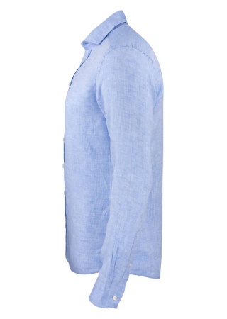 Lněná košile INDIGO BOW 33 SLIM FIT Fog - šedomodrá Side Lněná košile INDIGO BOW 33 SLIM FIT Fog - šedomodrá Side