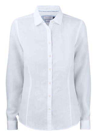 Dámská lněná košile INDIGO BOW 33 Bílá Front Dámská lněná košile INDIGO BOW 33 Bílá Front