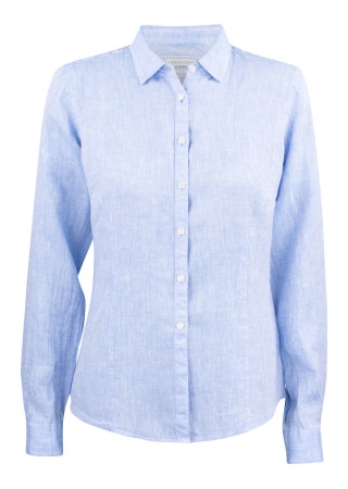 Dámská lněná košile INDIGO BOW 33 Fog - šedomodrá Front Dámská lněná košile INDIGO BOW 33 Fog - šedomodrá Front