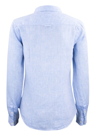 Dámská lněná košile INDIGO BOW 33 Fog - šedomodrá Back Dámská lněná košile INDIGO BOW 33 Fog - šedomodrá Back