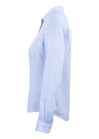Dámská lněná košile INDIGO BOW 33 Fog - šedomodrá Side Dámská lněná košile INDIGO BOW 33 Fog - šedomodrá Side