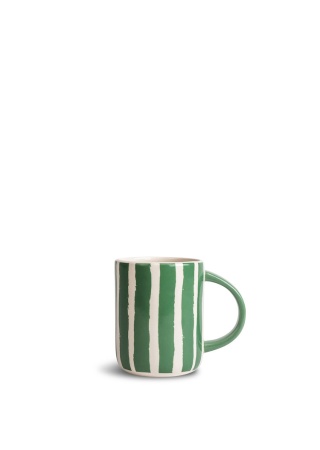 Hrnek LIZ STRIPE, zelený/bílý BYON Front Hrnek LIZ STRIPE, zelený/bílý BYON Front