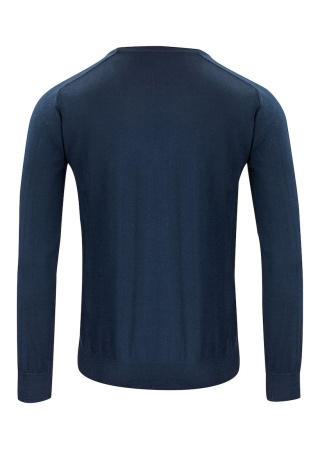 Pánský svetr MERINO Námořnická modrá Back Pánský svetr MERINO Námořnická modrá Back