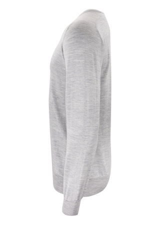 Pánský svetr MERINO LIGHT GREY MELANGE Side Pánský svetr MERINO LIGHT GREY MELANGE Side