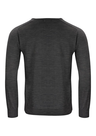 Pánský svetr MERINO Tmavá antracitová melanž Back Pánský svetr MERINO Tmavá antracitová melanž Back