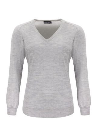 Dámský svetr MERINO LIGHT GREY MELANGE Front Dámský svetr MERINO LIGHT GREY MELANGE Front