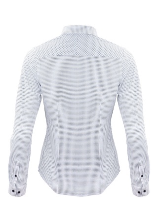 Dámská košile INDIGO BOW 131 BÍLÁ/MODRÝ TISK Back Dámská košile INDIGO BOW 131 BÍLÁ/MODRÝ TISK Back