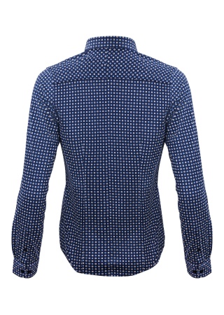 Dámská košile INDIGO BOW 131 MODRÁ / TISK Back Dámská košile INDIGO BOW 131 MODRÁ / TISK Back