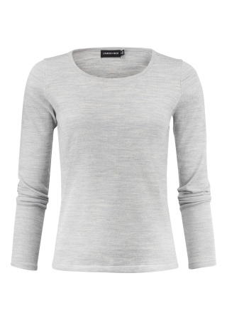 Dámský svetřík MERINO LIGHT GREY MELANGE Front Dámský svetřík MERINO LIGHT GREY MELANGE Front