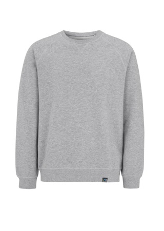 Pánská mikina Crew neck (GOTS) Šedá Melange Front Pánská mikina Crew neck (GOTS) Šedá Melange Front