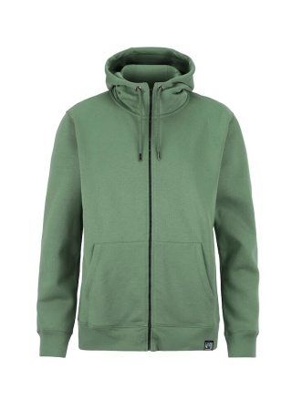 Celopropínací mikina s kapucí KEY FZ HOOD Šalvějově zelená Front Celopropínací mikina s kapucí KEY FZ HOOD Šalvějově zelená Front