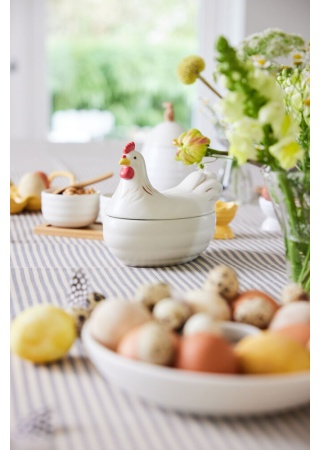 Keramická dóza se slepičkou ELLEN HEN, off white  
