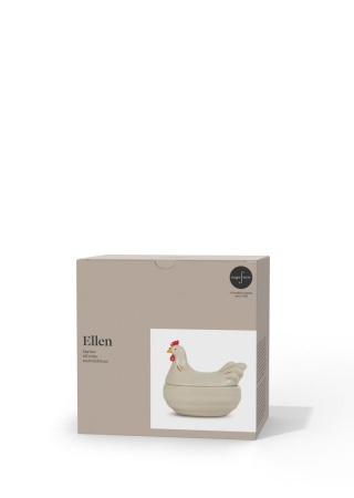 Keramická dóza se slepičkou ELLEN HEN, off white  
