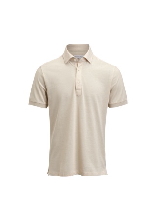 Polokošile INDIGO BOW 133 S/S TAILORED POLO SAND Front Polokošile INDIGO BOW 133 S/S TAILORED POLO SAND Front