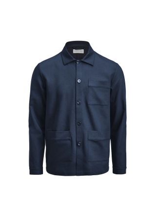 Košilová bunda PATCH POCKET OVERSHIRT Námořnická modrá Front Košilová bunda PATCH POCKET OVERSHIRT Námořnická modrá Front