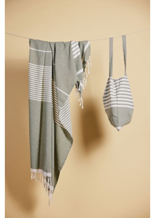 Bavlněná taška ELLA HAMAM, zelená Bavlněná taška ELLA HAMAM, zelená