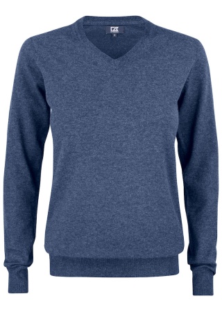 Dámský pletený svetr OAKVILLE V-NECK NAVY MELANGE Front Dámský pletený svetr OAKVILLE V-NECK NAVY MELANGE Front