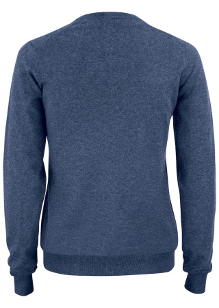 Dámský pletený svetr OAKVILLE V-NECK NAVY MELANGE Back Dámský pletený svetr OAKVILLE V-NECK NAVY MELANGE Back
