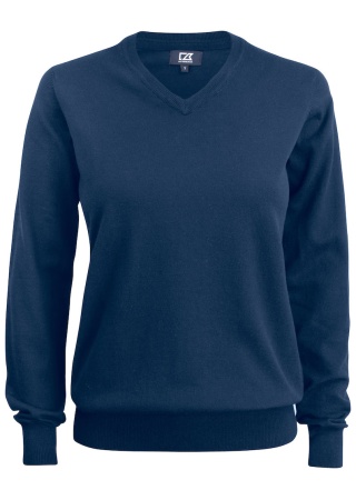 Dámský pletený svetr OAKVILLE V-NECK NavyBlue Front Dámský pletený svetr OAKVILLE V-NECK NavyBlue Front