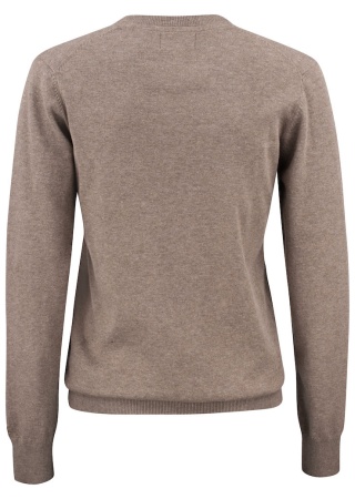 Dámský pletený svetr OAKVILLE V-NECK NOUGAT MELANGE Back Dámský pletený svetr OAKVILLE V-NECK NOUGAT MELANGE Back