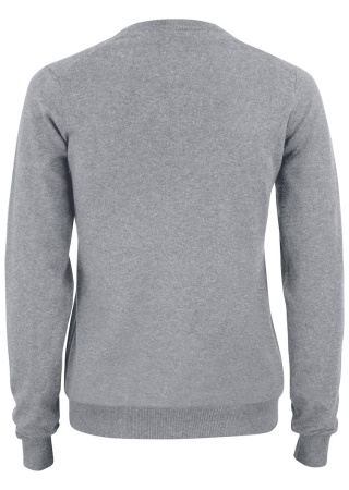 Dámský pletený svetr OAKVILLE V-NECK GREY MELANGE Back Dámský pletený svetr OAKVILLE V-NECK GREY MELANGE Back