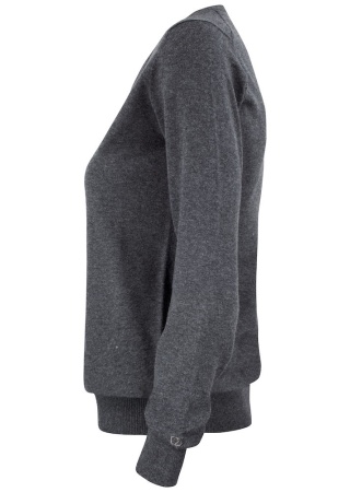 Dámský pletený svetr OAKVILLE V-NECK Šedá Melange Side Dámský pletený svetr OAKVILLE V-NECK Šedá Melange Side