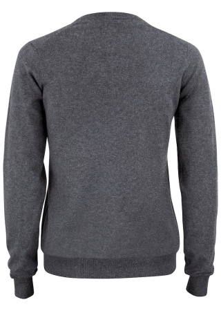 Dámský pletený svetr OAKVILLE V-NECK Šedá Melange Back Dámský pletený svetr OAKVILLE V-NECK Šedá Melange Back
