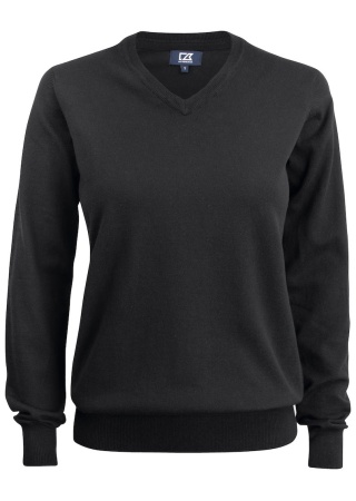 Dámský pletený svetr OAKVILLE V-NECK BLACK Front Dámský pletený svetr OAKVILLE V-NECK BLACK Front