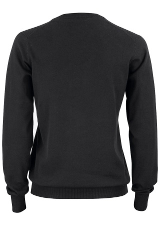 Dámský pletený svetr OAKVILLE V-NECK BLACK Back Dámský pletený svetr OAKVILLE V-NECK BLACK Back
