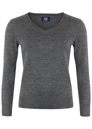 Dámský svetr VERNON V-NECK Šedá Melange Front Dámský svetr VERNON V-NECK Šedá Melange Front