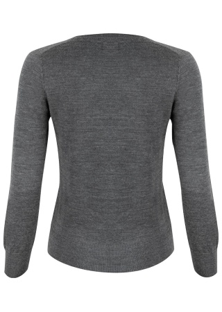 Dámský svetr VERNON V-NECK Šedá Melange Back Dámský svetr VERNON V-NECK Šedá Melange Back
