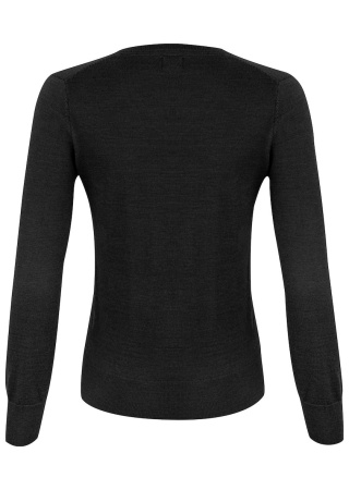 Dámský svetr VERNON V-NECK BLACK Back Dámský svetr VERNON V-NECK BLACK Back