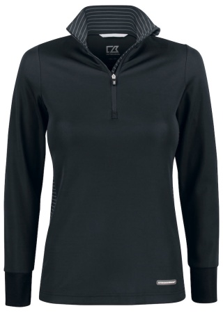 Dámská mikina TRAVERSE HALF ZIP BLACK Front Dámská mikina TRAVERSE HALF ZIP BLACK Front