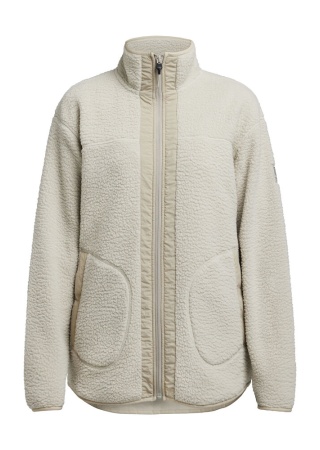 Celopropínací dámská fleece bunda YOKE Písková Front Celopropínací dámská fleece bunda YOKE Písková Front