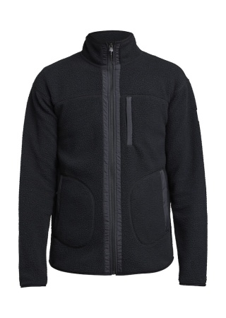 Celopropínací fleece bunda YOKE Černá Front Celopropínací fleece bunda YOKE Černá Front