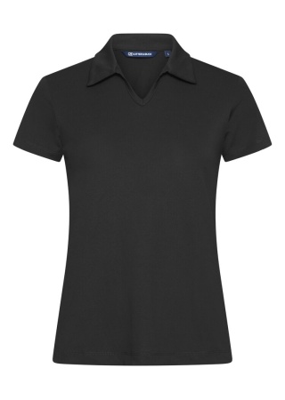 Dámská polokošile VIRTUE POLO V-NECK BLACK Front Dámská polokošile VIRTUE POLO V-NECK BLACK Front