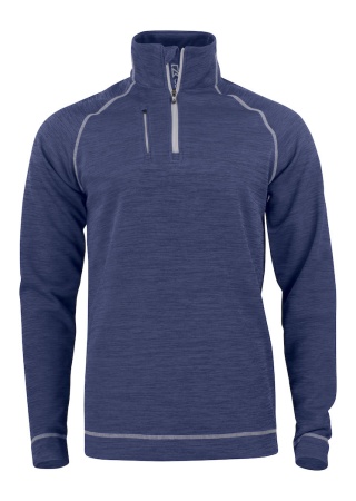 Svetr CHAMBERS HALF ZIP DENIM MELANGE Front Svetr CHAMBERS HALF ZIP DENIM MELANGE Front