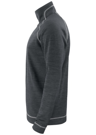 Svetr CHAMBERS HALF ZIP Šedá Melange Side Svetr CHAMBERS HALF ZIP Šedá Melange Side