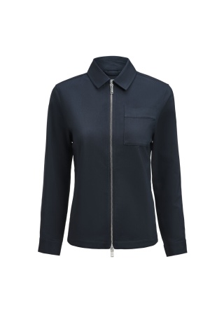 Lehká dámská bundokošile MODERN ZIP OVERSHIRT Námořnická modrá Front Lehká dámská bundokošile MODERN ZIP OVERSHIRT Námořnická modrá Front