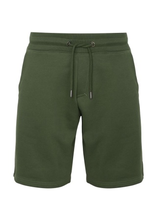 Šortky z úpletu (GOTS) DK GREEN Front Šortky z úpletu (GOTS) DK GREEN Front