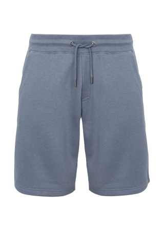 Šortky z úpletu (GOTS) DUSTY BLUE Front Šortky z úpletu (GOTS) DUSTY BLUE Front