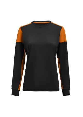 Dámské tričko PRIME T L/S Černá/oranžová Front Dámské tričko PRIME T L/S Černá/oranžová Front