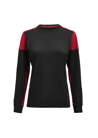 Dámské tričko PRIME T L/S Černá/červená Front Dámské tričko PRIME T L/S Černá/červená Front