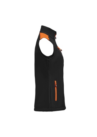 Dámská softshellová vesta PRIME Černá/oranžová Side Dámská softshellová vesta PRIME Černá/oranžová Side
