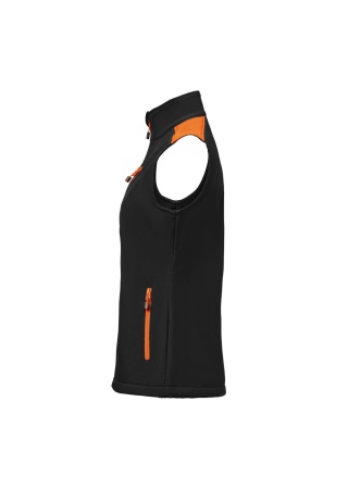 Dámská softshellová vesta PRIME Černá/oranžová Side Dámská softshellová vesta PRIME Černá/oranžová Side